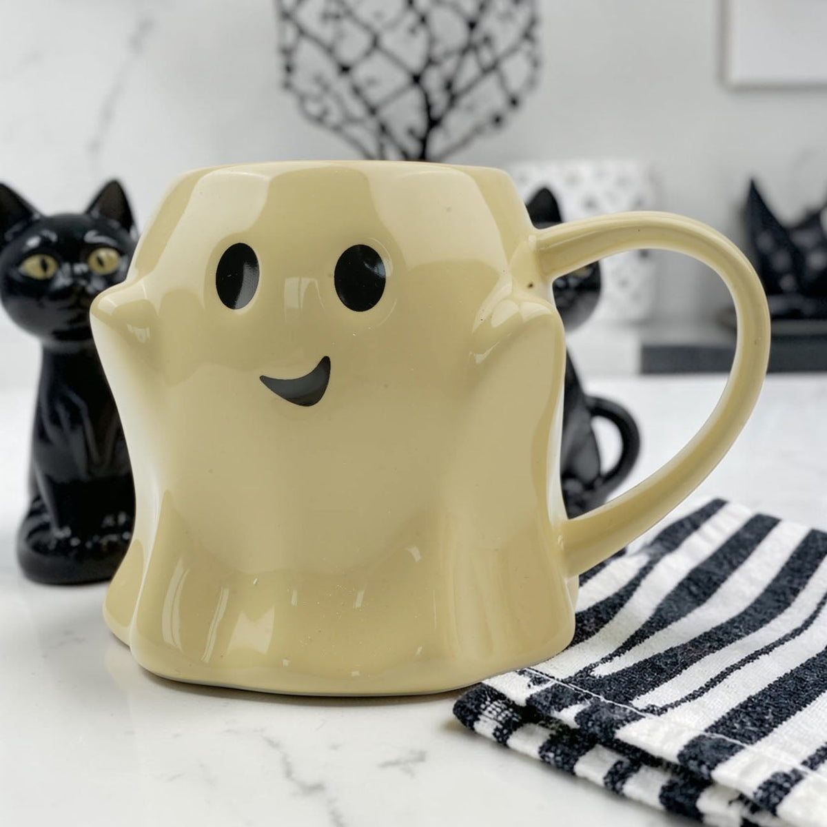 Cute Ghost Coffee Mug, 14.8 oz. Halloween Ceramic Mug