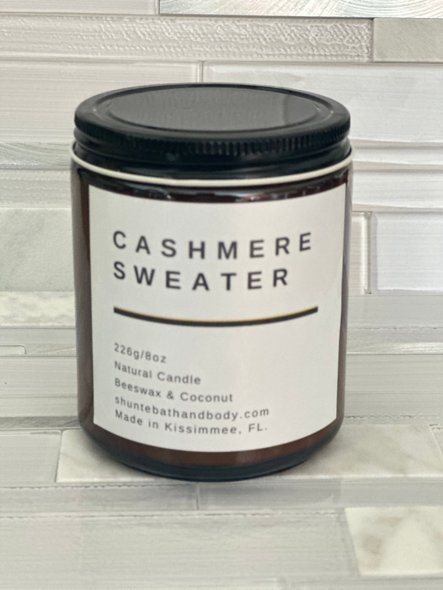 Affinity Beeswax and Coconut Wax Candle, 8 oz Amber Jar