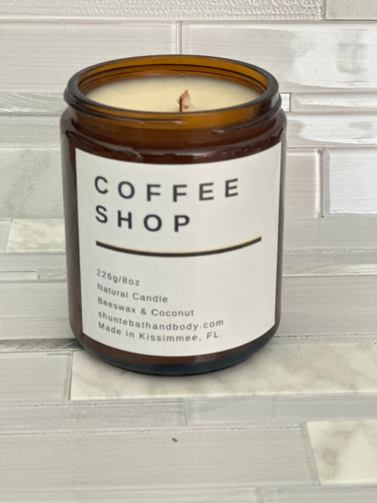 Affinity Beeswax and Coconut Wax Candle, 8 oz Amber Jar