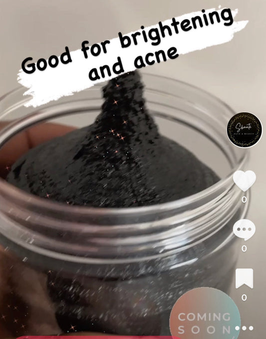 Charcoal Facial Sugar Scrub and Unscented Triple Butter Cream Set