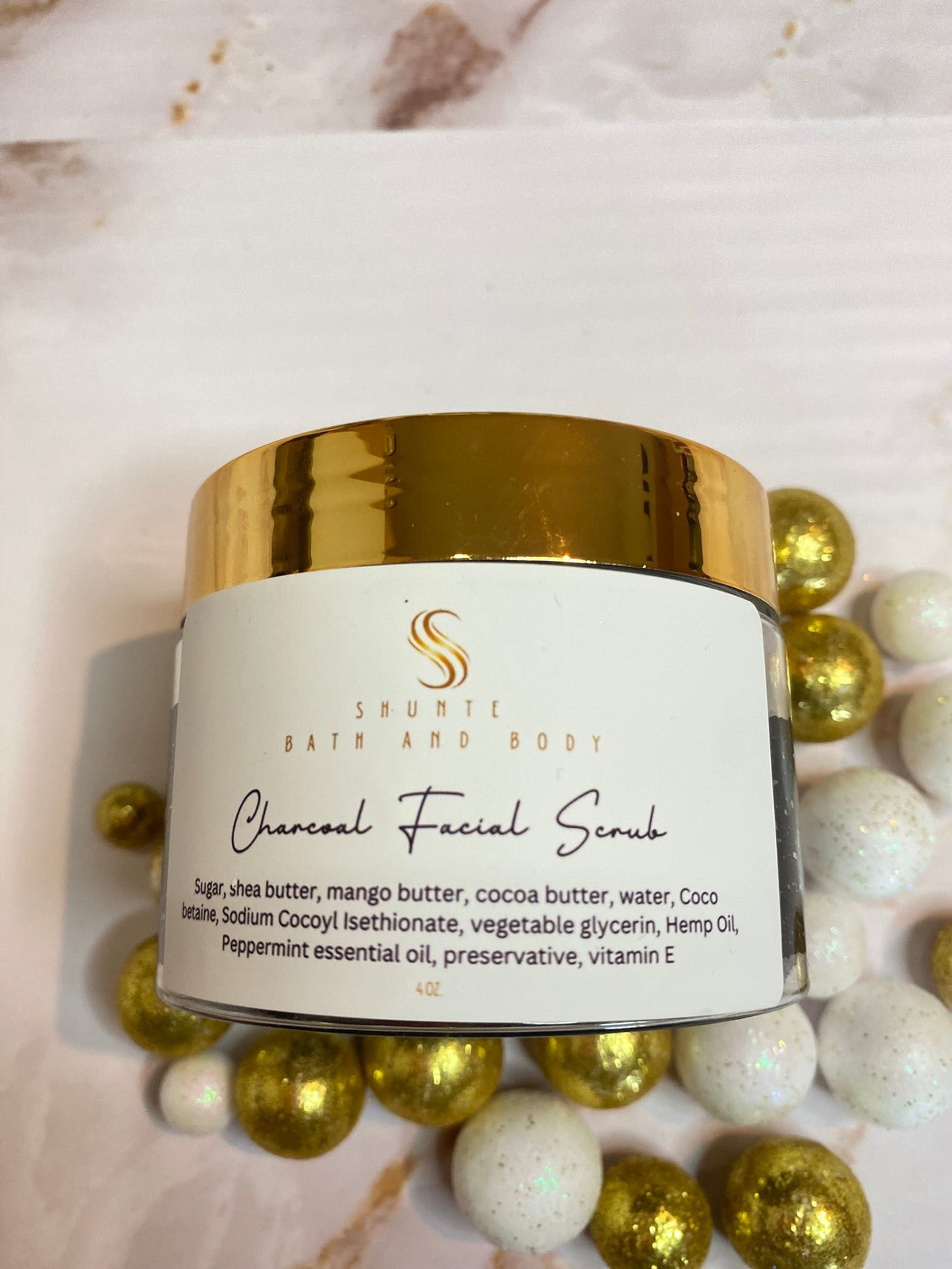 Charcoal Facial Sugar Scrub and Unscented Triple Butter Cream Set
