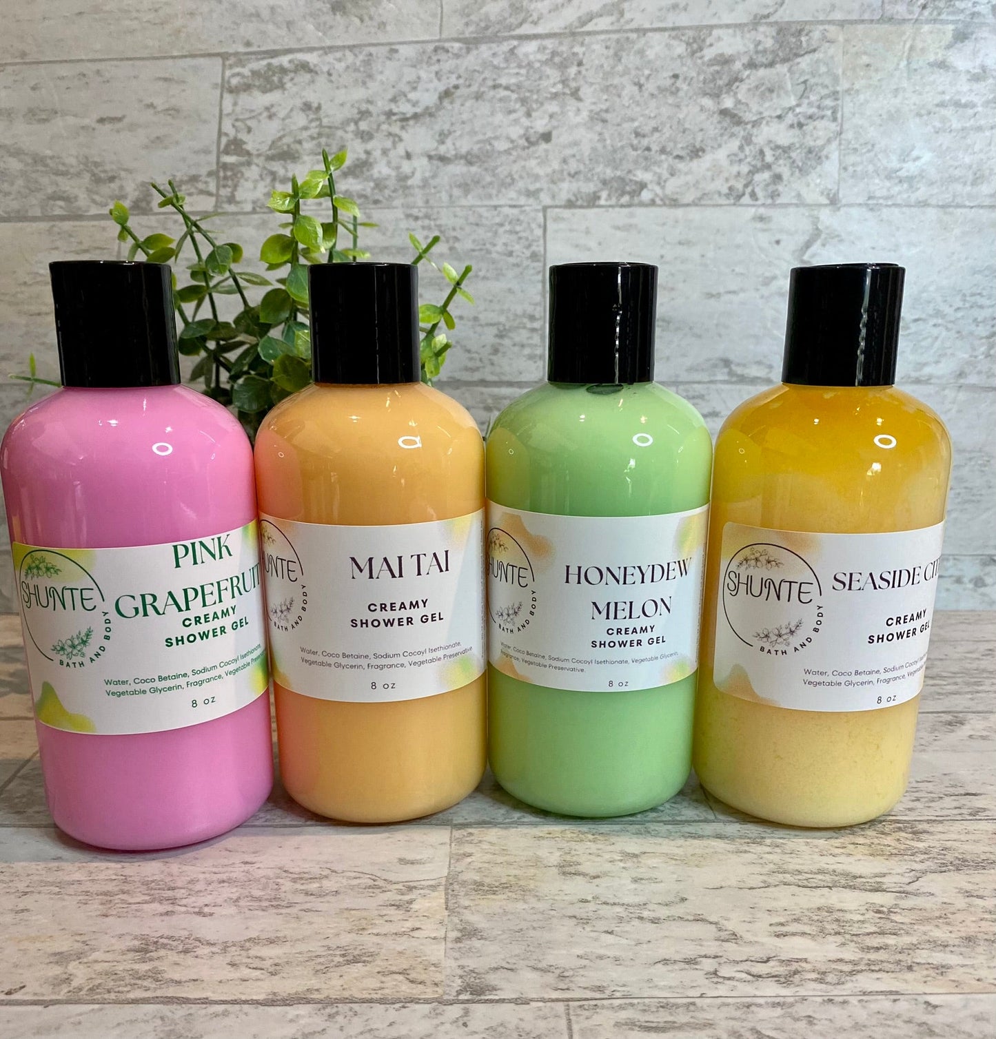 Shunte Bath and Body Creamy Vegan Shower Gel, Choose Your Scent