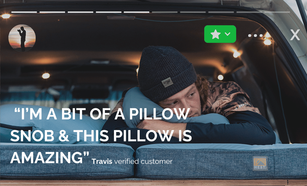 HEST Camp Pillow, Compact Memory Foam Travel and Camping Pillow