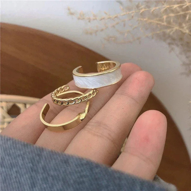 3-Piece Adjustable Open Ring Set – Modern Style Meets Everyday Elegance