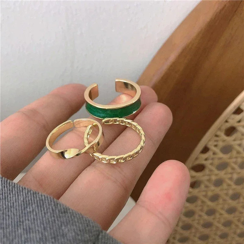 3-Piece Adjustable Open Ring Set – Modern Style Meets Everyday Elegance
