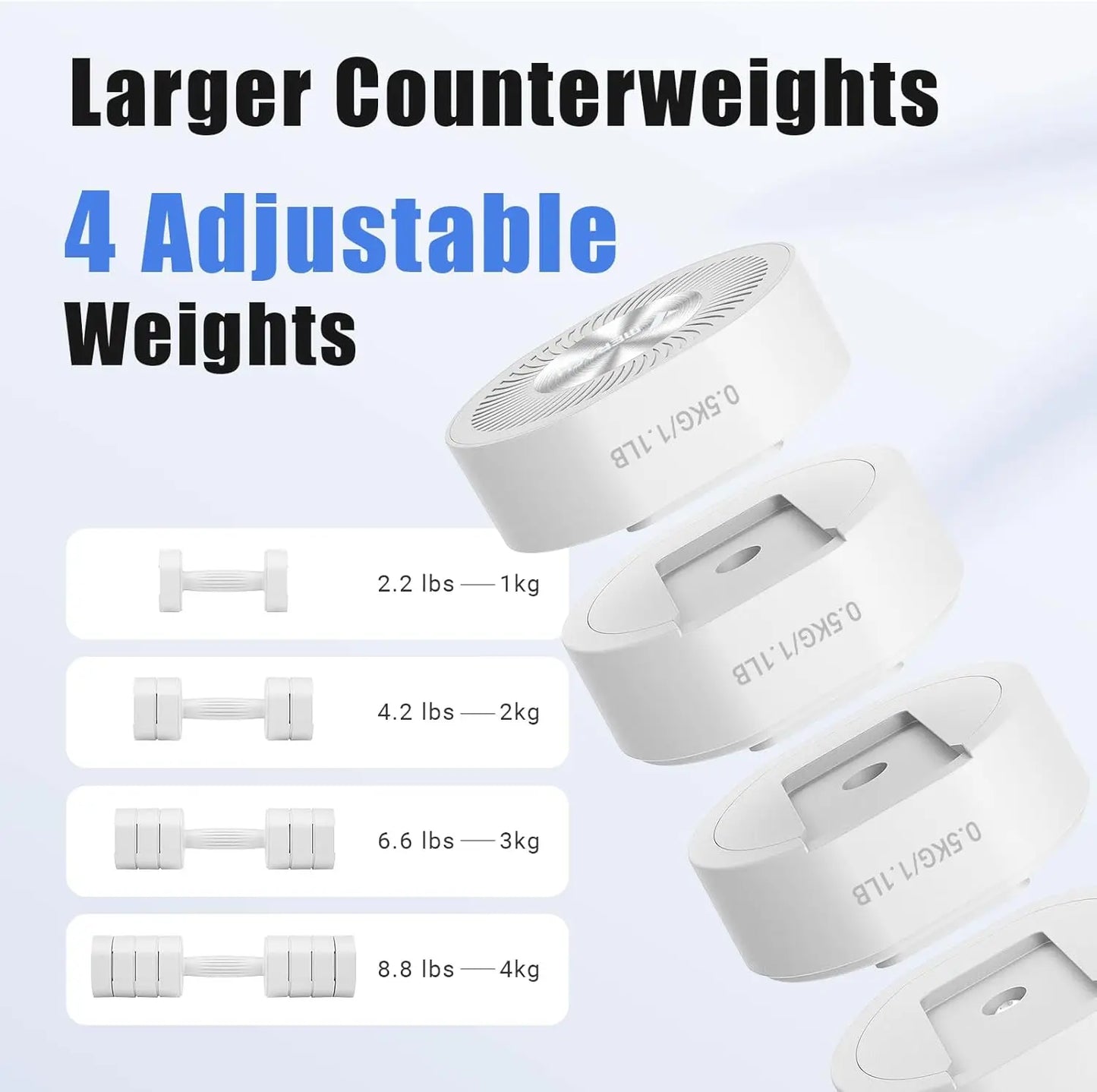 Adjustable Dumbbell Set of 2, 2.2–8.8 lb Macaron Weights with Non-Slip Handles