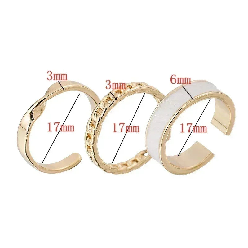 3-Piece Adjustable Open Ring Set – Modern Style Meets Everyday Elegance