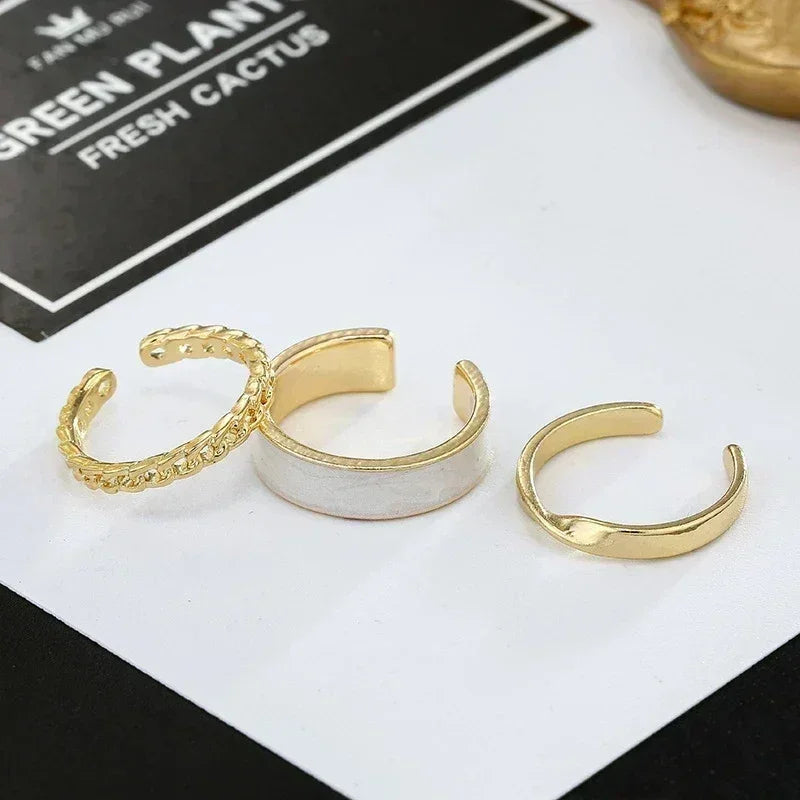 3-Piece Adjustable Open Ring Set – Modern Style Meets Everyday Elegance