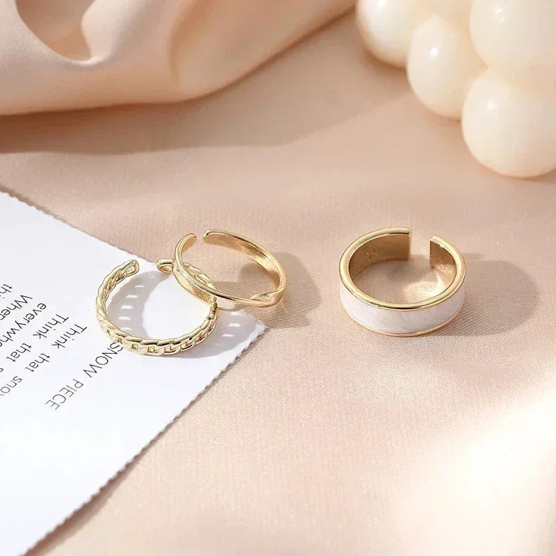 3-Piece Adjustable Open Ring Set – Modern Style Meets Everyday Elegance