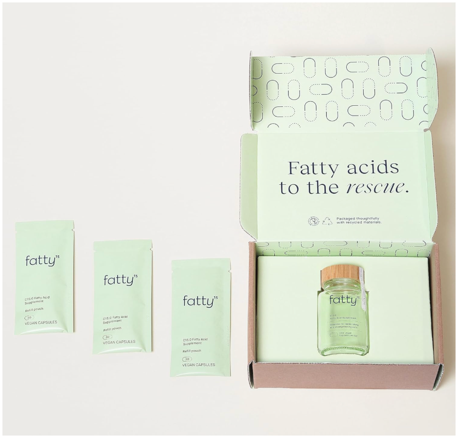 C15:0 Pentadecanoic Acid Supplement the Longevity Nutrient - 90 Vegan Capsules - 3X Cellular Benefits of Fish Oil Omega 3 Supplements - Gut Health, Liver Support, & Mitochondrial Health