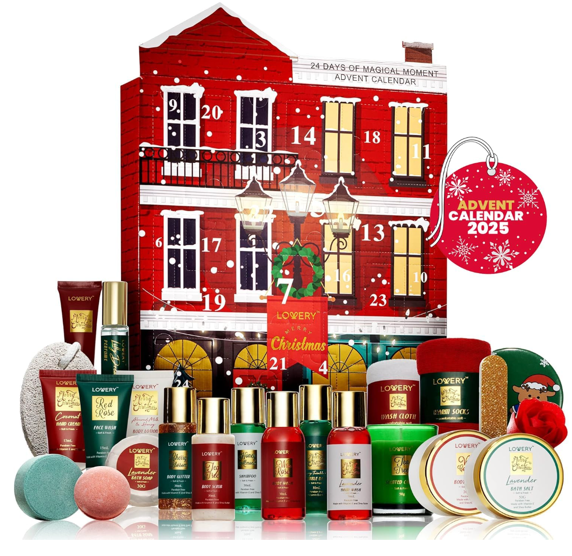 Advent Calendar for Adults - Advent Beauty Calendar 2025 Spa Christmas Advent Calendars for Teen Girls – Limited Edition Bath & Body Gift Set – Makeup & Skincare Countdown Calendar