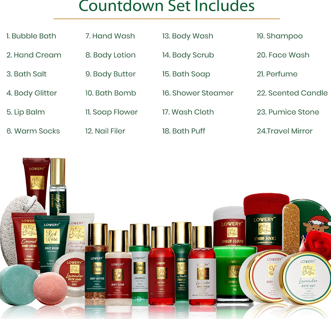 Advent Calendar for Adults - Advent Beauty Calendar 2025 Spa Christmas Advent Calendars for Teen Girls – Limited Edition Bath & Body Gift Set – Makeup & Skincare Countdown Calendar