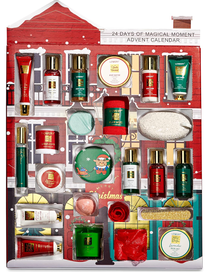 Advent Calendar for Adults - Advent Beauty Calendar 2025 Spa Christmas Advent Calendars for Teen Girls – Limited Edition Bath & Body Gift Set – Makeup & Skincare Countdown Calendar