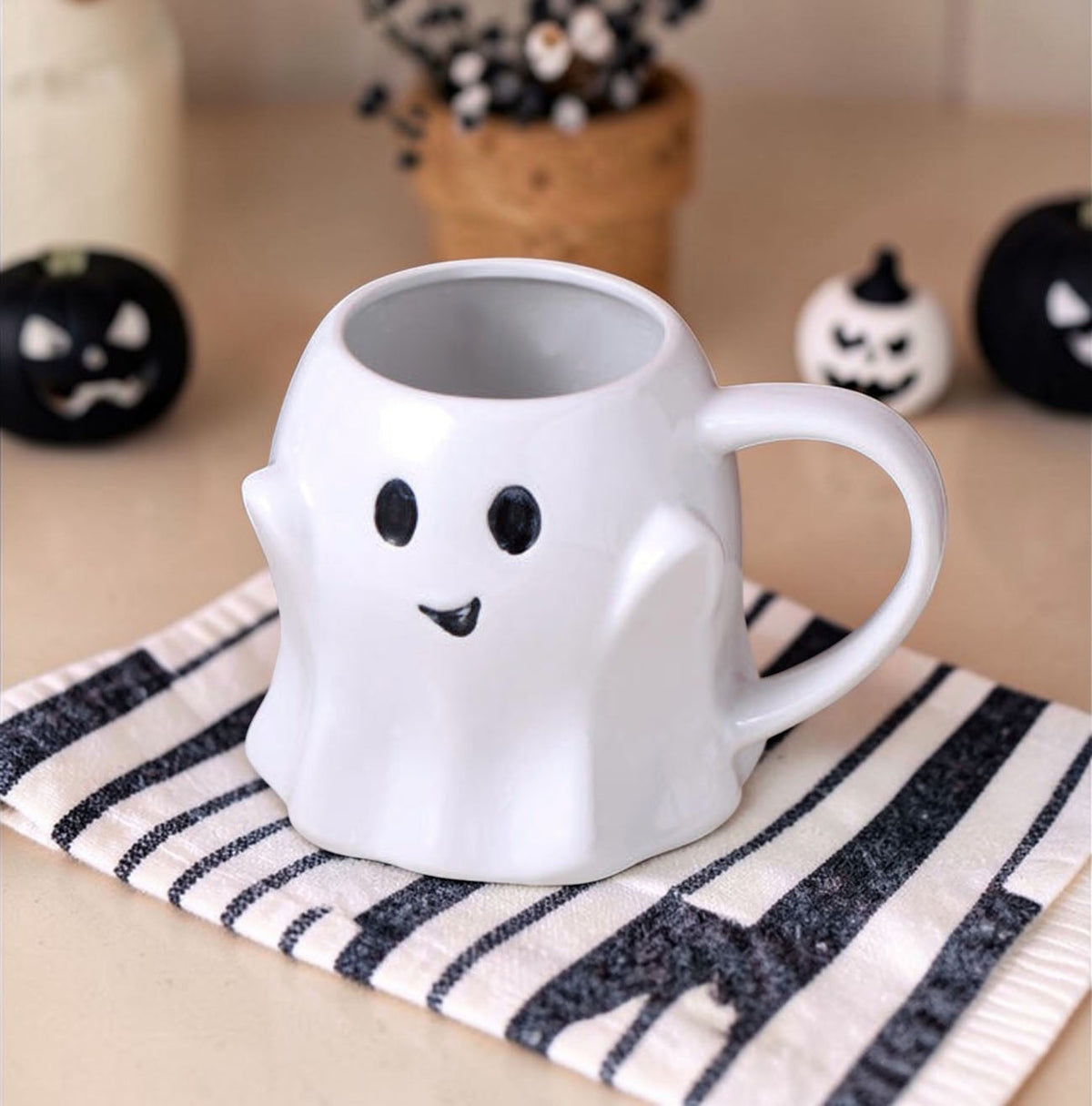 Cute Ghost Coffee Mug, 14.8 oz. Halloween Ceramic Mug