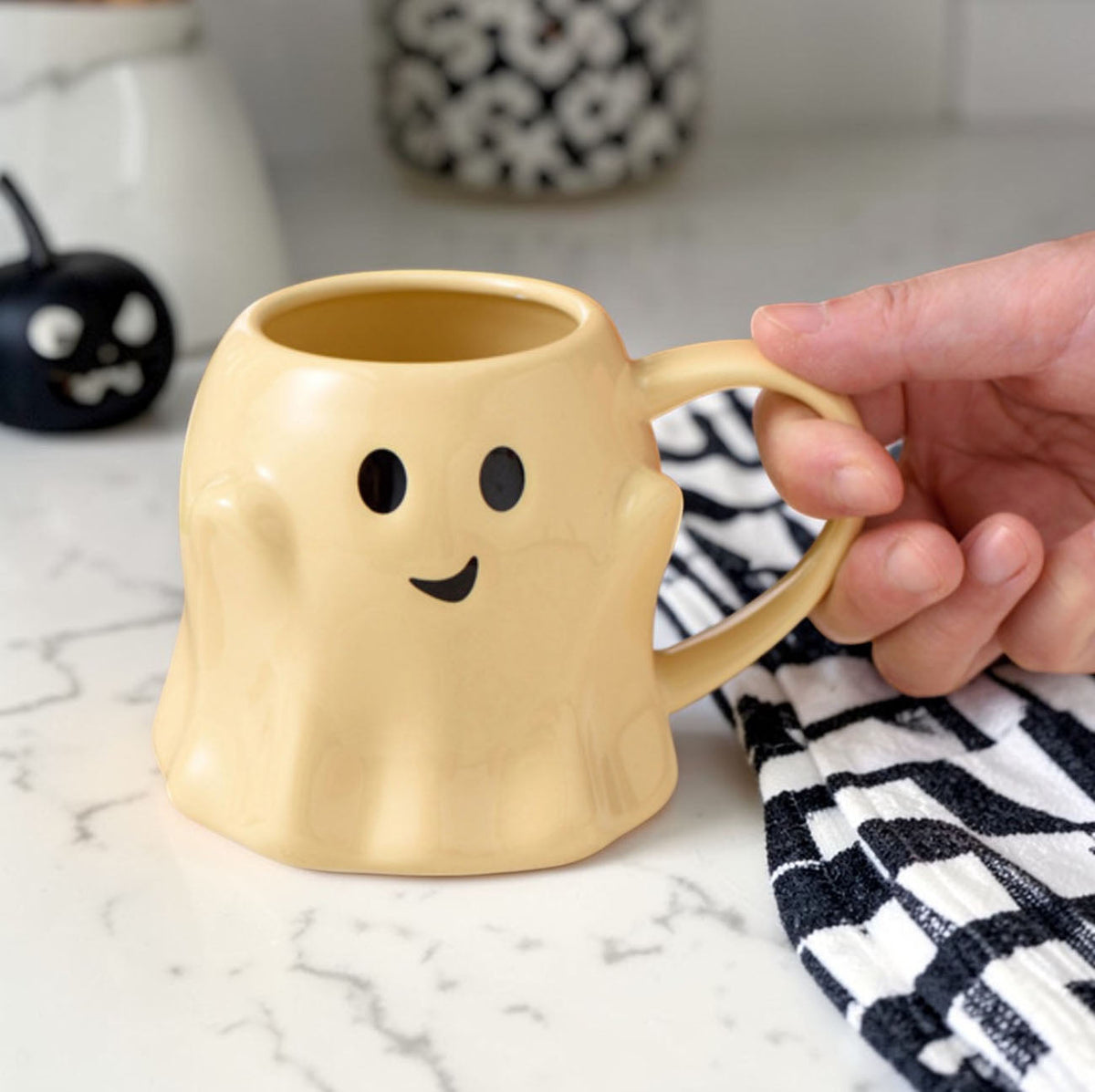 Cute Ghost Coffee Mug, 14.8 oz. Halloween Ceramic Mug