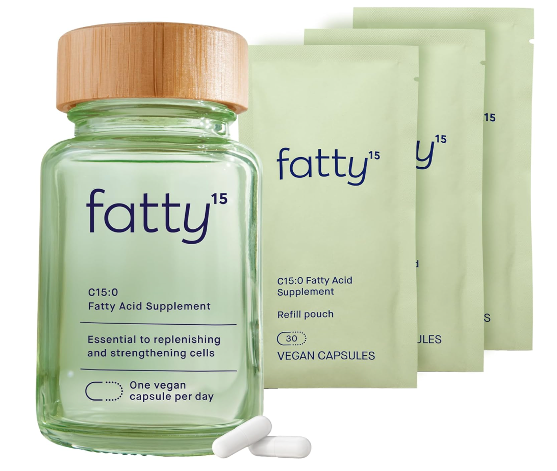 C15:0 Pentadecanoic Acid Supplement the Longevity Nutrient - 90 Vegan Capsules - 3X Cellular Benefits of Fish Oil Omega 3 Supplements - Gut Health, Liver Support, & Mitochondrial Health