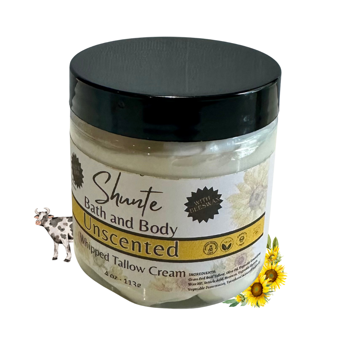 Grass-Fed Whipped Tallow Cream for Face and Body, 4 oz