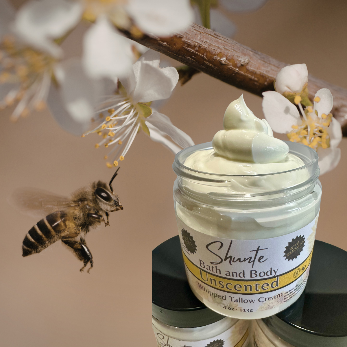 Grass-Fed Whipped Tallow Cream for Face and Body, 4 oz
