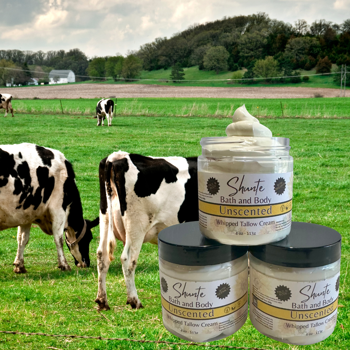 Grass-Fed Whipped Tallow Cream for Face and Body, 4 oz