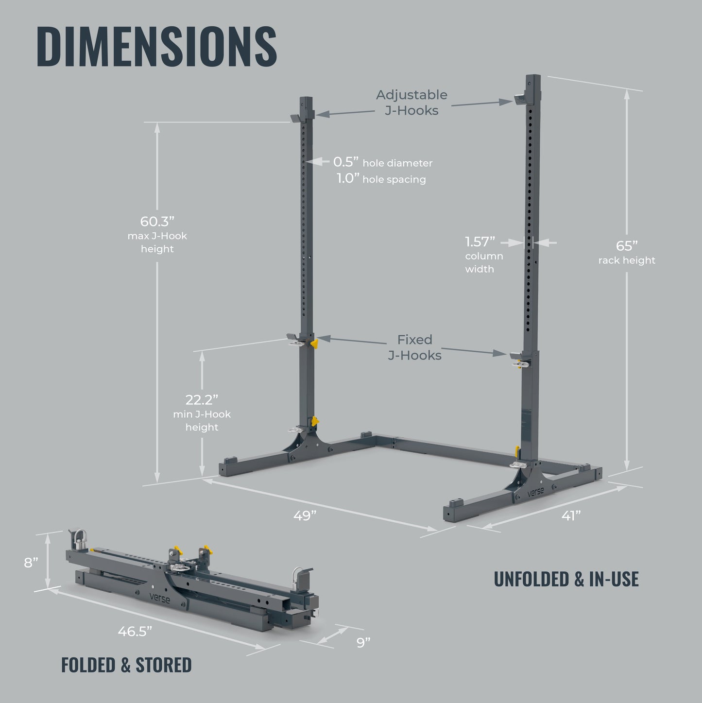 Verse® Agile Folding Portable Power Rack for Home Gym Strength Training