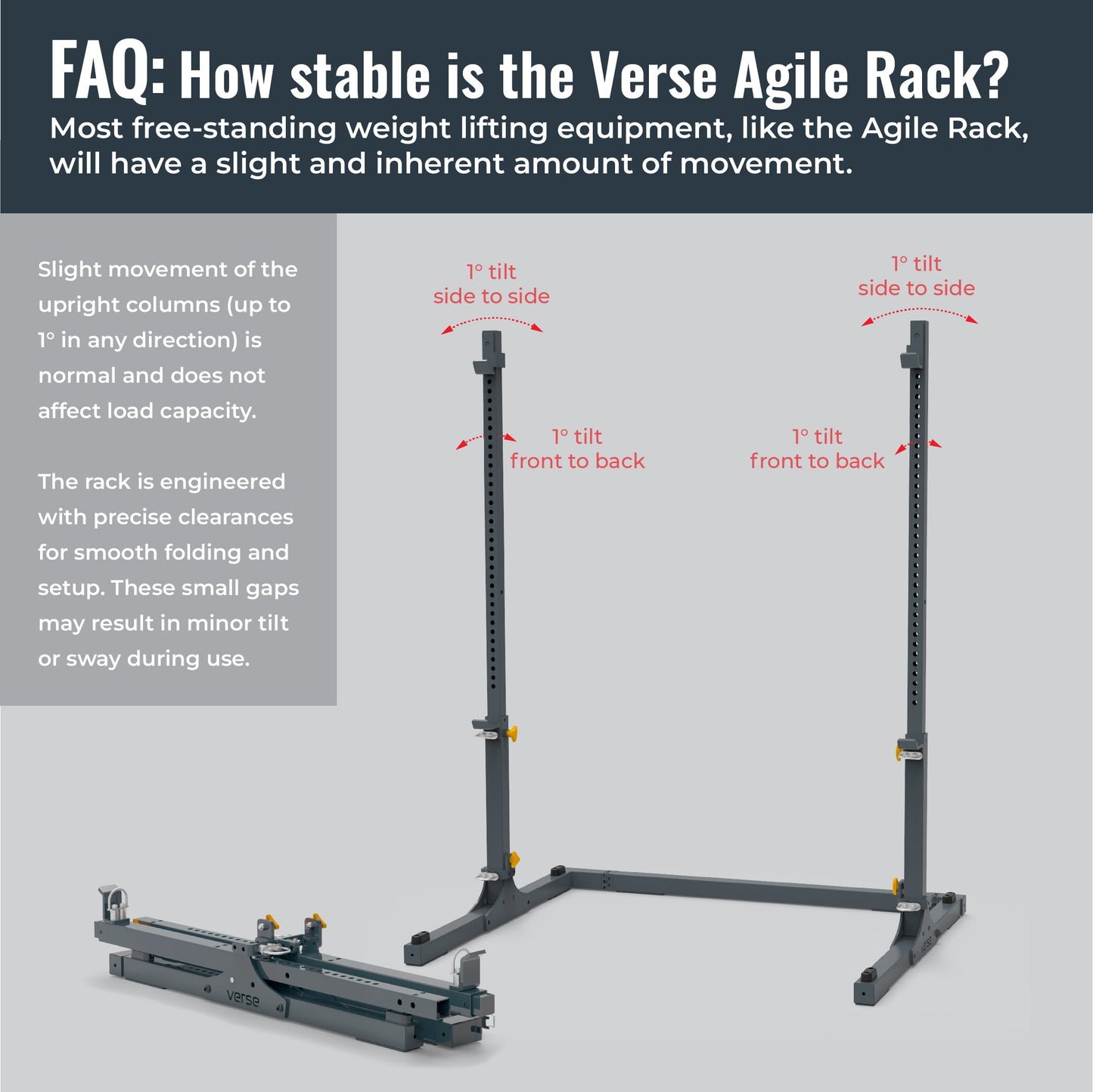 Verse® Agile Folding Portable Power Rack for Home Gym Strength Training