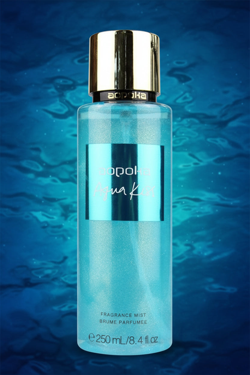 Fresh scent perfume mist bottle close up