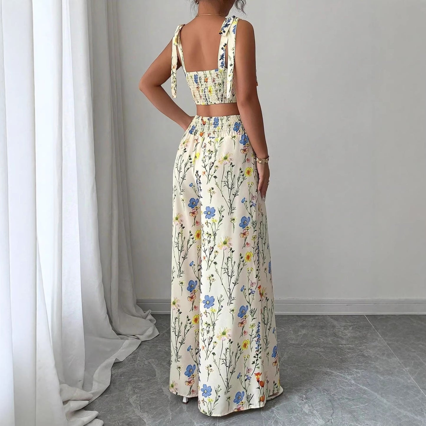 Women Printed Camisole Top and Pants Set Sleeveless Two Piece Outfit