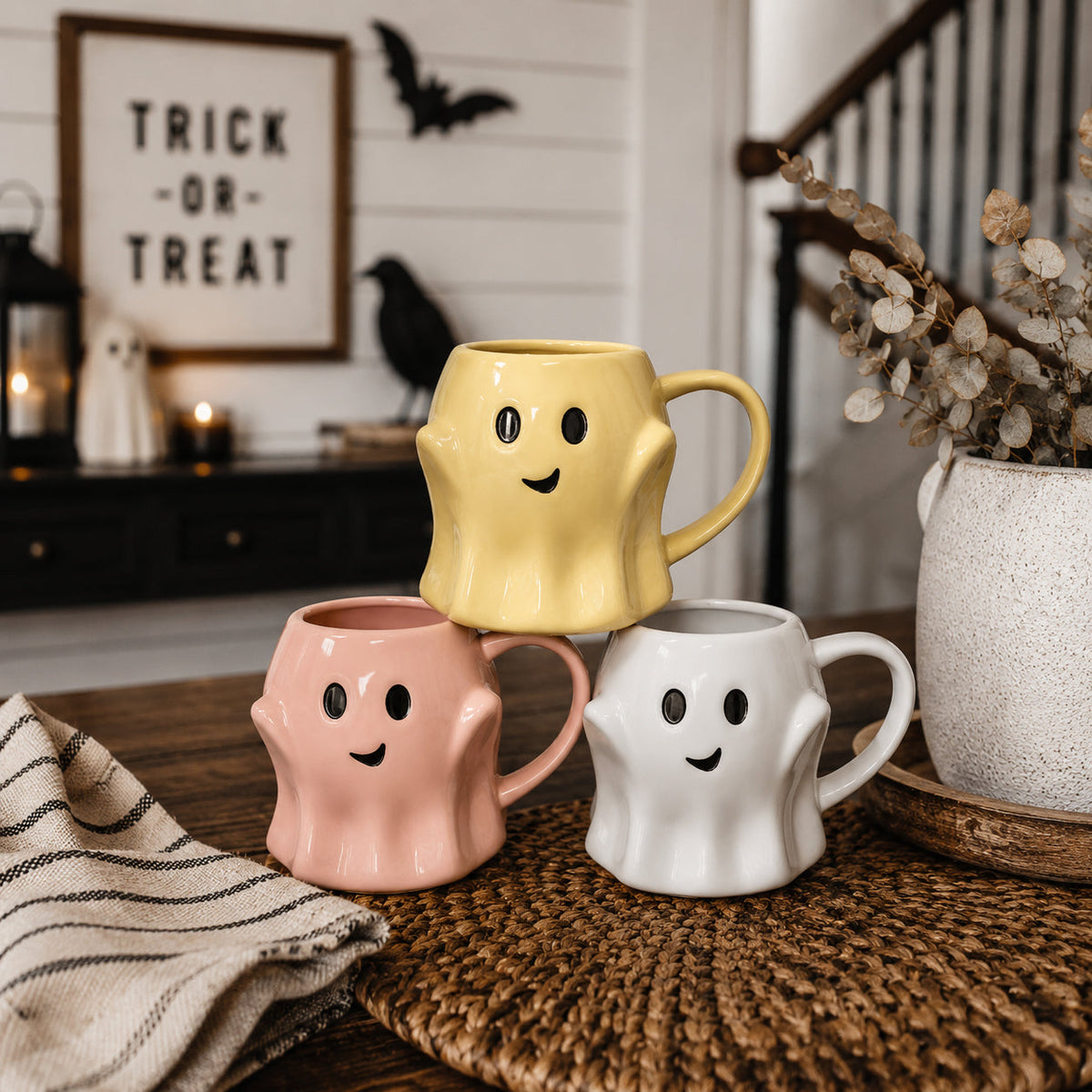Cute Ghost Coffee Mug, 14.8 oz. Halloween Ceramic Mug