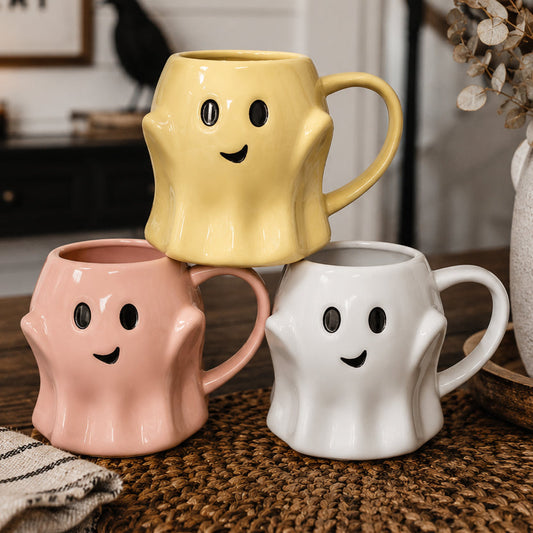 Cute Ghost Coffee Mug, 14.8 oz. Halloween Ceramic Mug