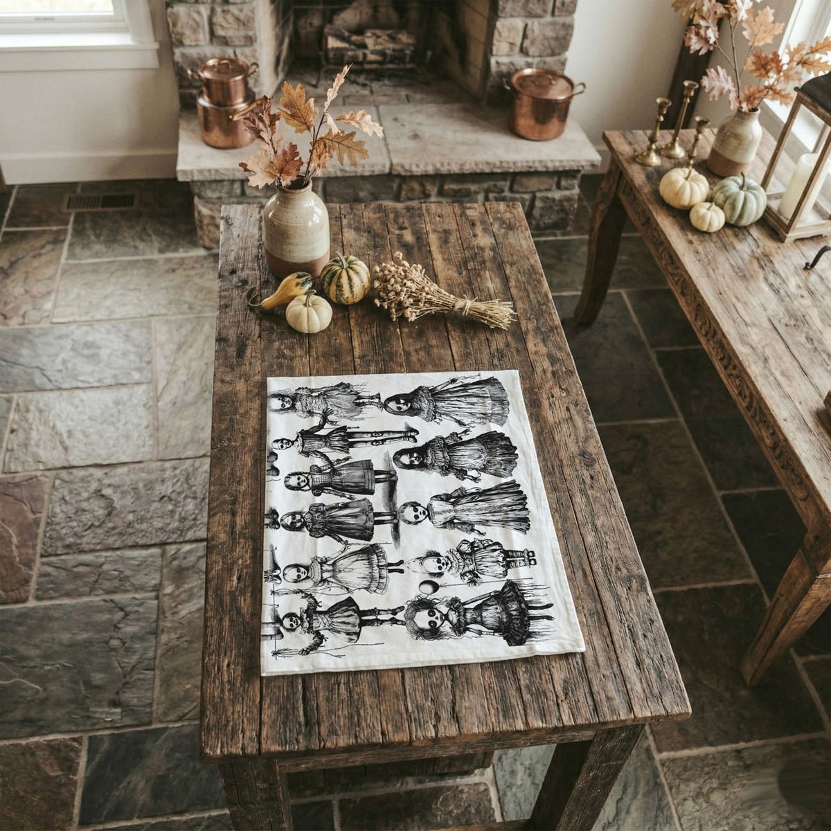 Possessed Dolls Halloween Flour Sack Kitchen Towel