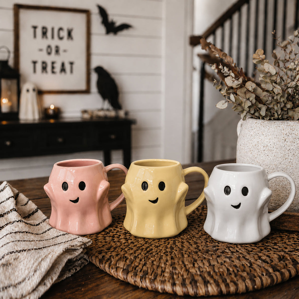 Cute Ghost Coffee Mug, 14.8 oz. Halloween Ceramic Mug