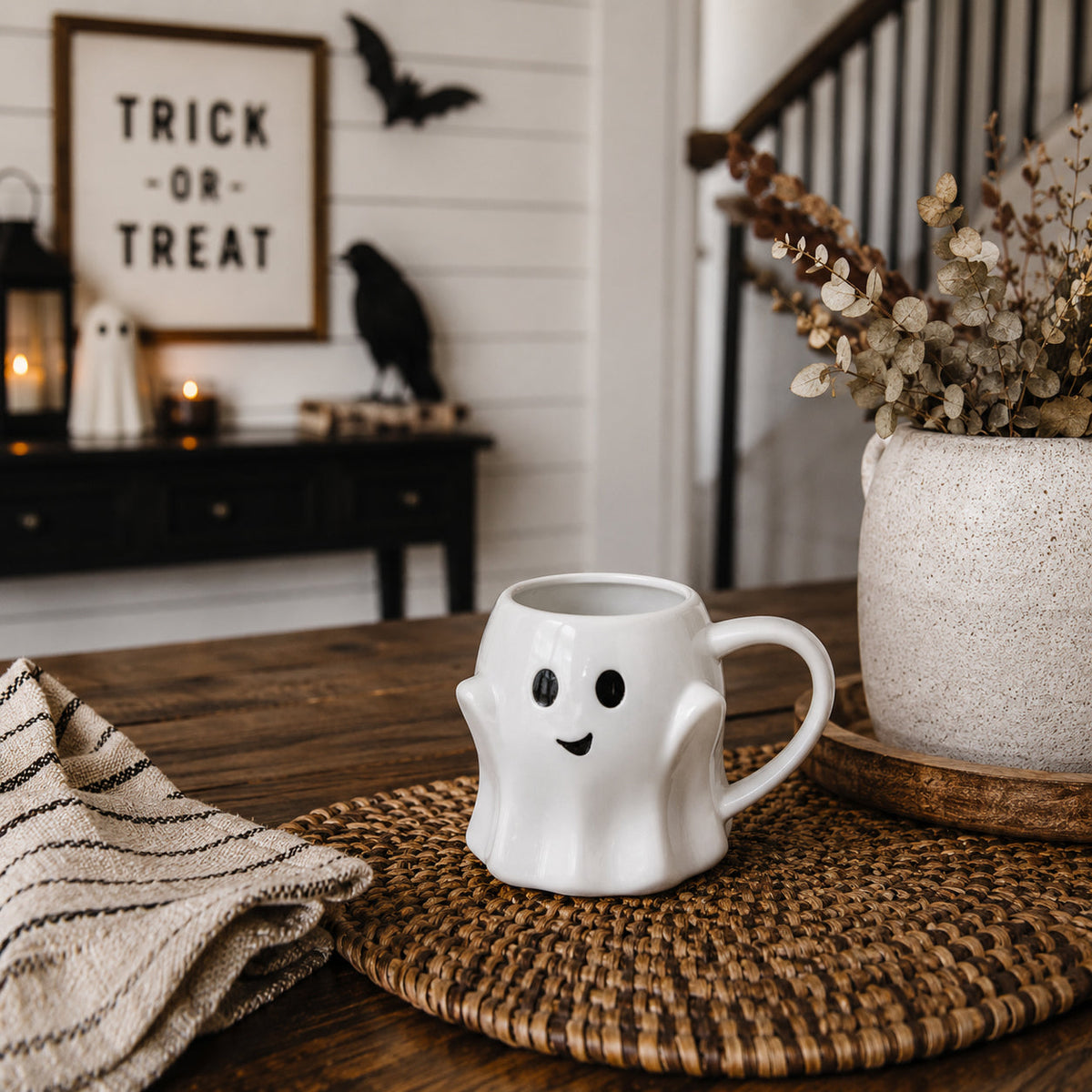 Cute Ghost Coffee Mug, 14.8 oz. Halloween Ceramic Mug