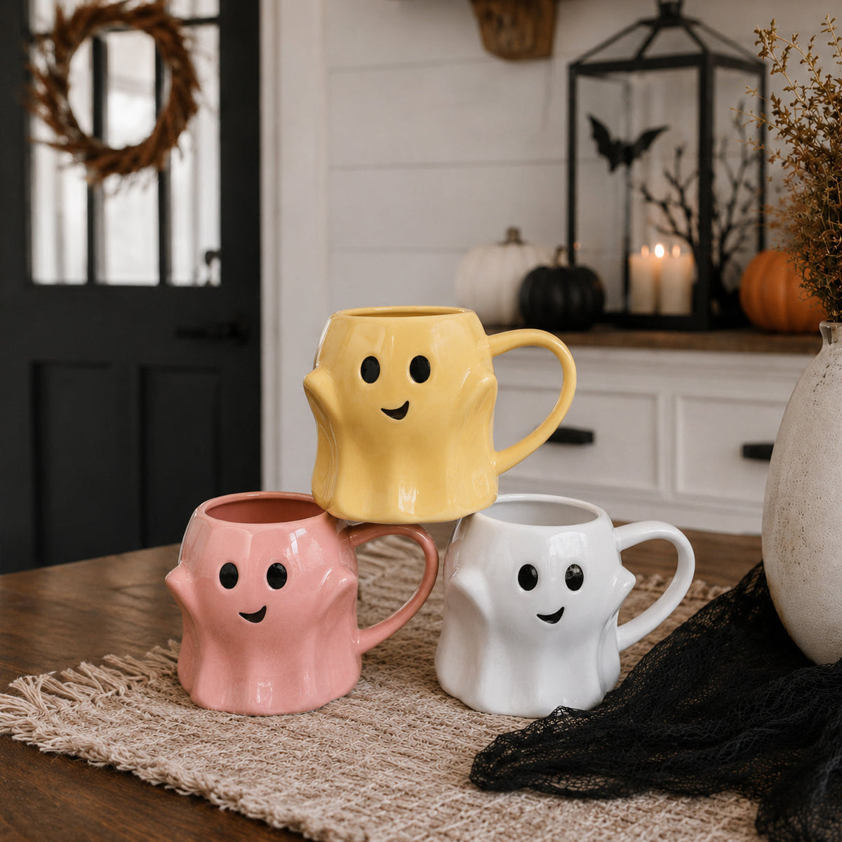 Cute Ghost Coffee Mug, 14.8 oz. Halloween Ceramic Mug