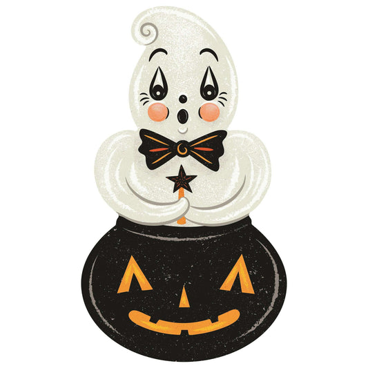 Ghostie in Caudron 56" Die Cut Vinyl Halloween Floor Decor by Johanna Parker