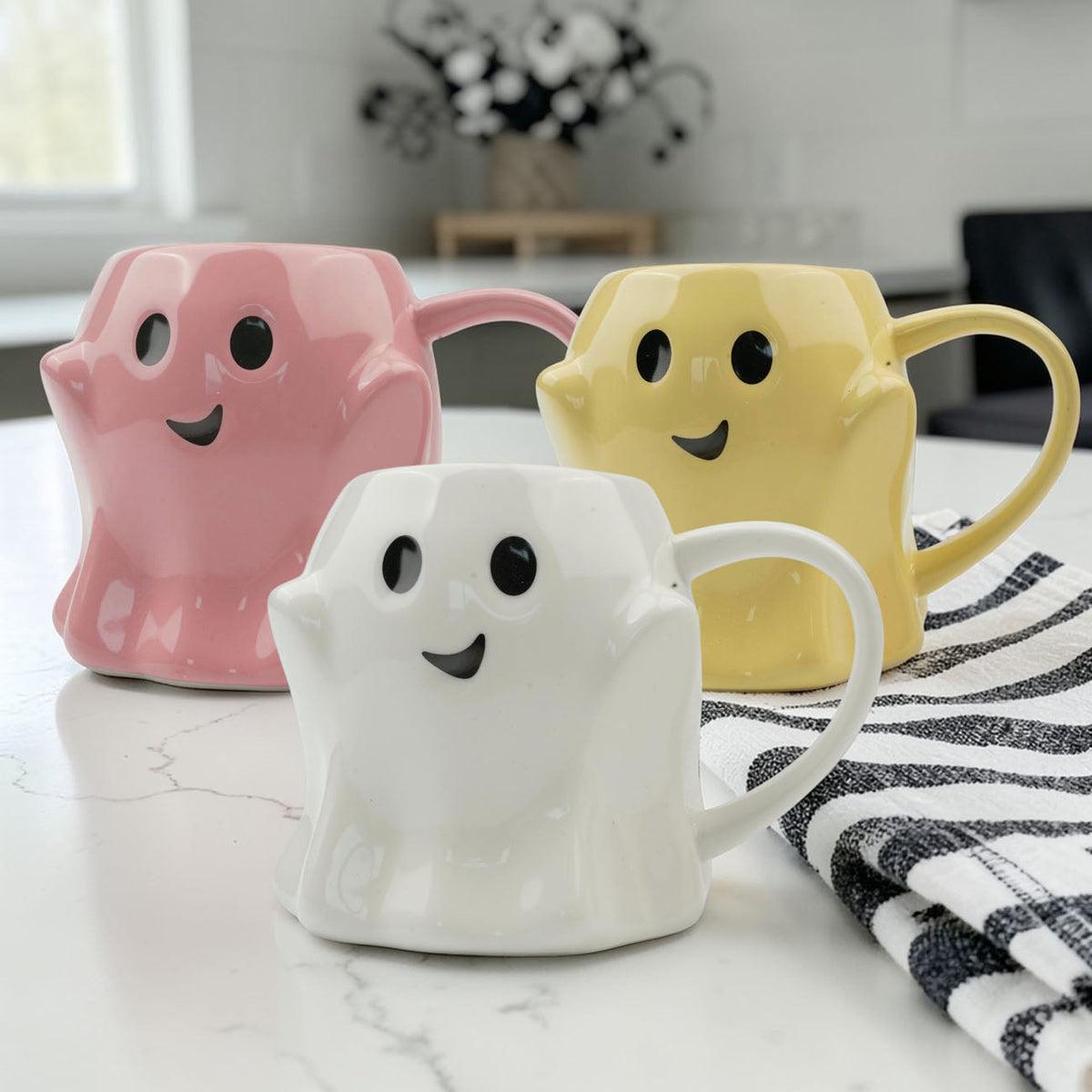 Cute Ghost Coffee Mug, 14.8 oz. Halloween Ceramic Mug