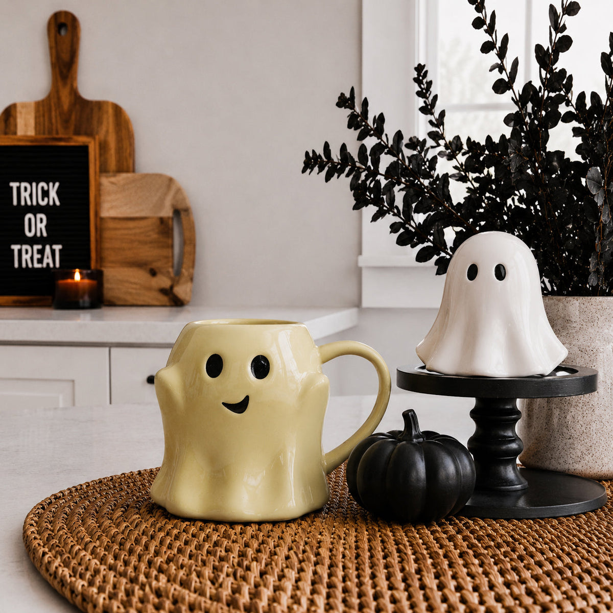 Cute Ghost Coffee Mug, 14.8 oz. Halloween Ceramic Mug