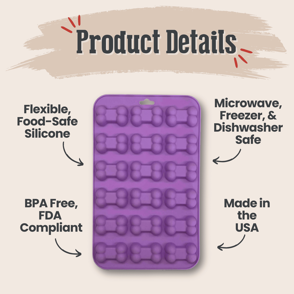 SodaPup Silicone Pet Treat Mold for Homemade Dog Treats