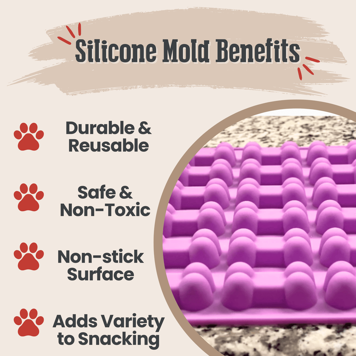 SodaPup Silicone Pet Treat Mold for Homemade Dog Treats