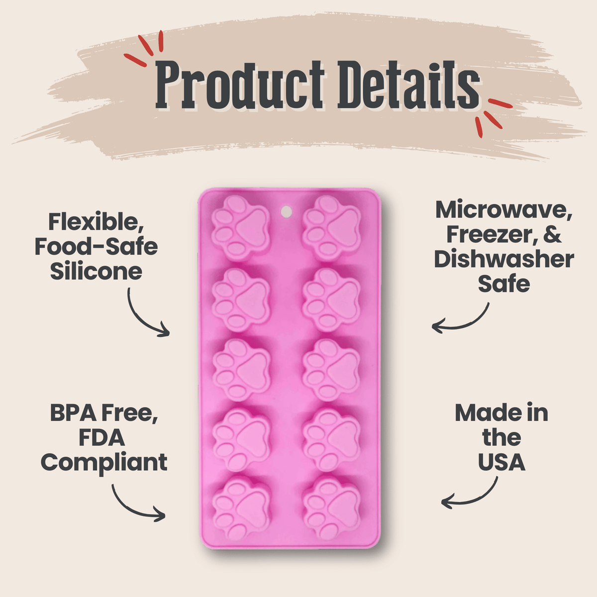 SodaPup Silicone Pet Treat Mold for Homemade Dog Treats