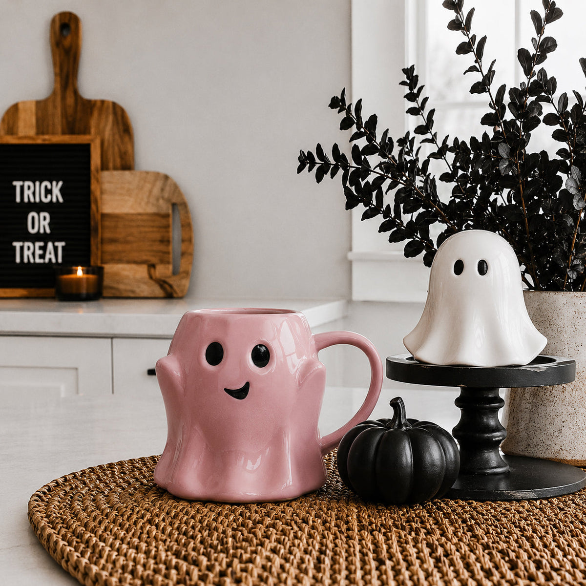 Cute Ghost Coffee Mug, 14.8 oz. Halloween Ceramic Mug