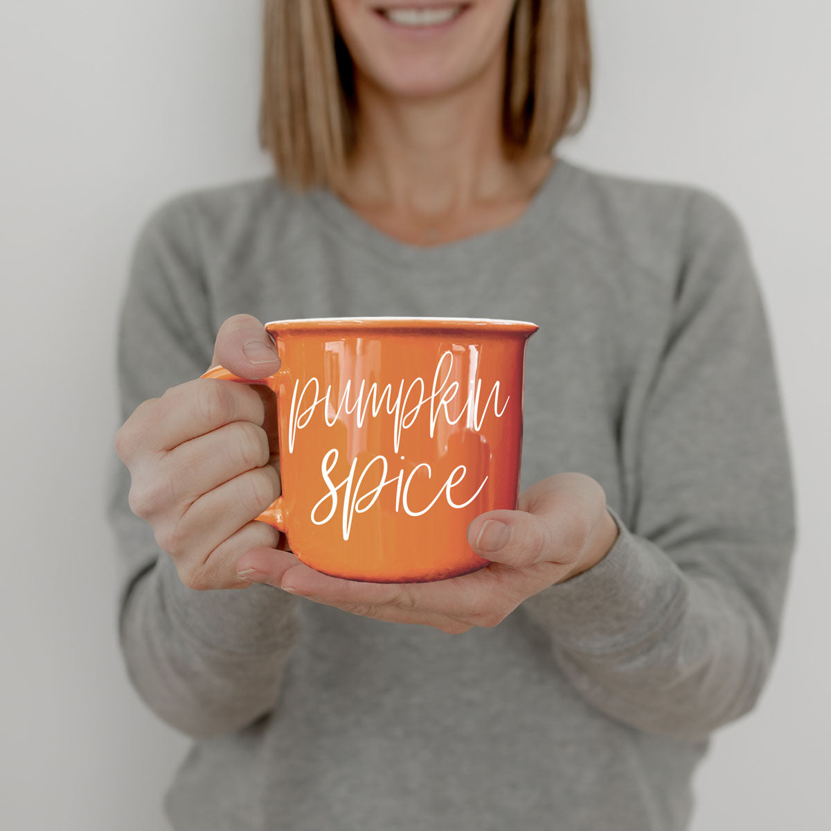 Pumpkin Spice Orange Campfire Coffee Mug, 14 oz. Fall Mug