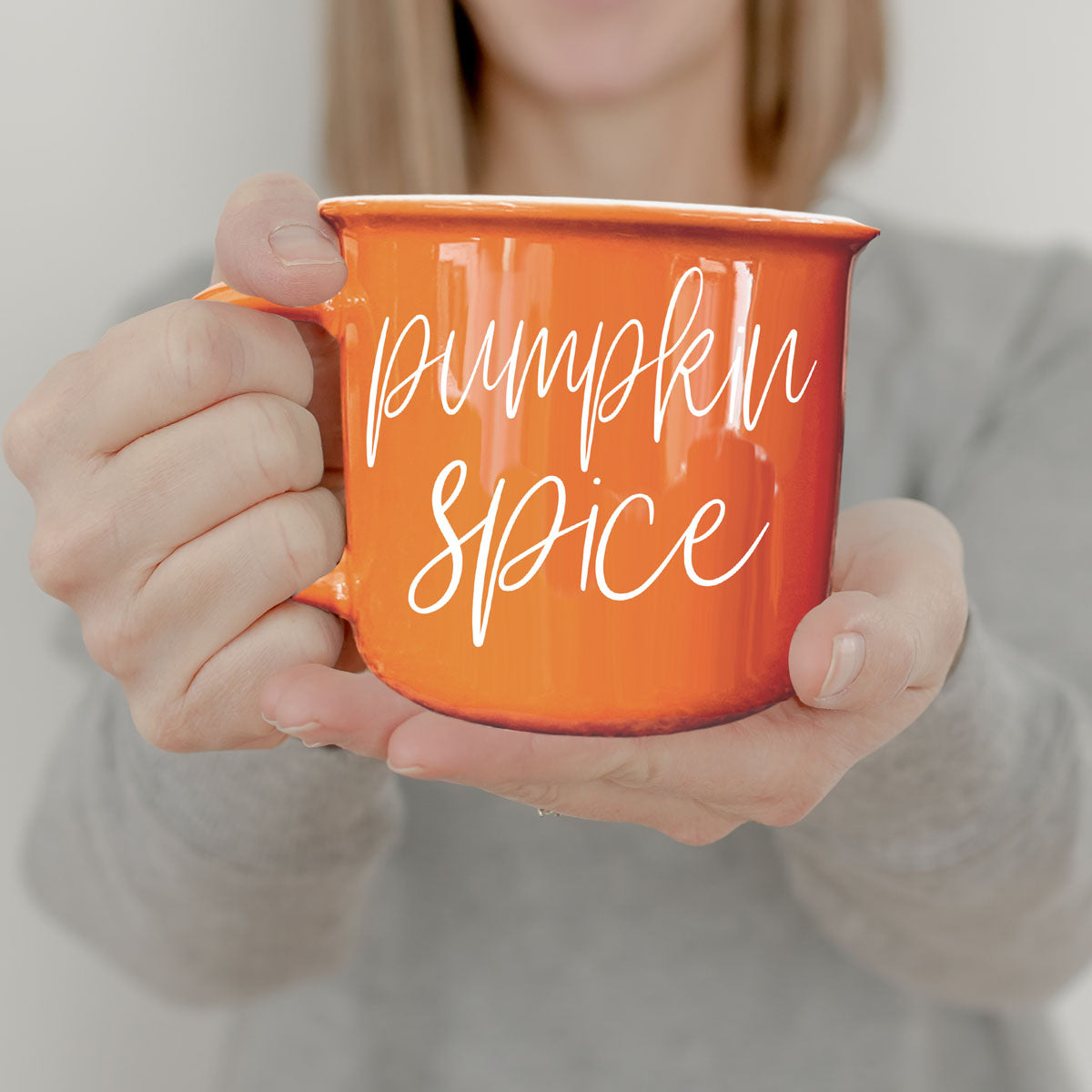 Pumpkin Spice Orange Campfire Coffee Mug, 14 oz. Fall Mug