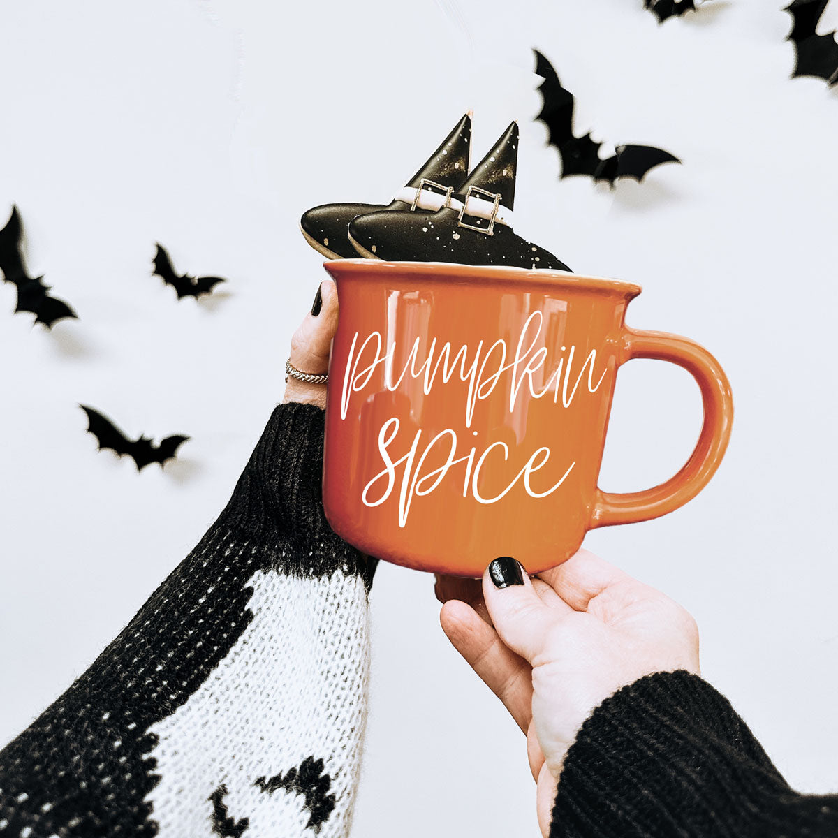 Pumpkin Spice Orange Campfire Coffee Mug, 14 oz. Fall Mug