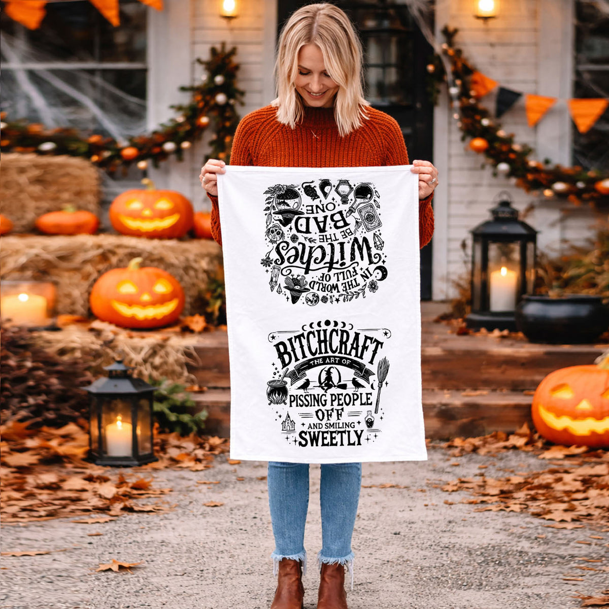 Bitchcraft Double-Sided Funny Witch Kitchen Towel