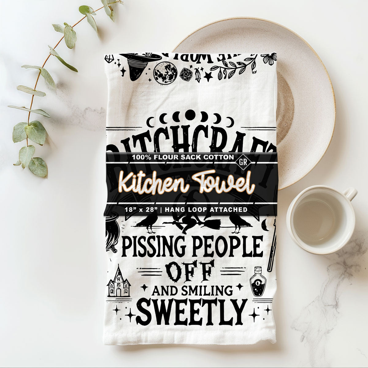 Bitchcraft Double-Sided Funny Witch Kitchen Towel