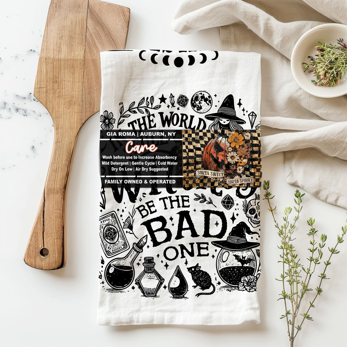 Bitchcraft Double-Sided Funny Witch Kitchen Towel