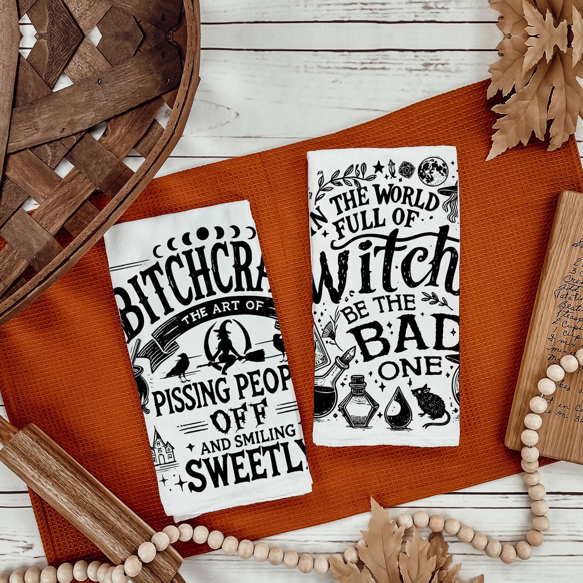 Bitchcraft Double-Sided Funny Witch Kitchen Towel