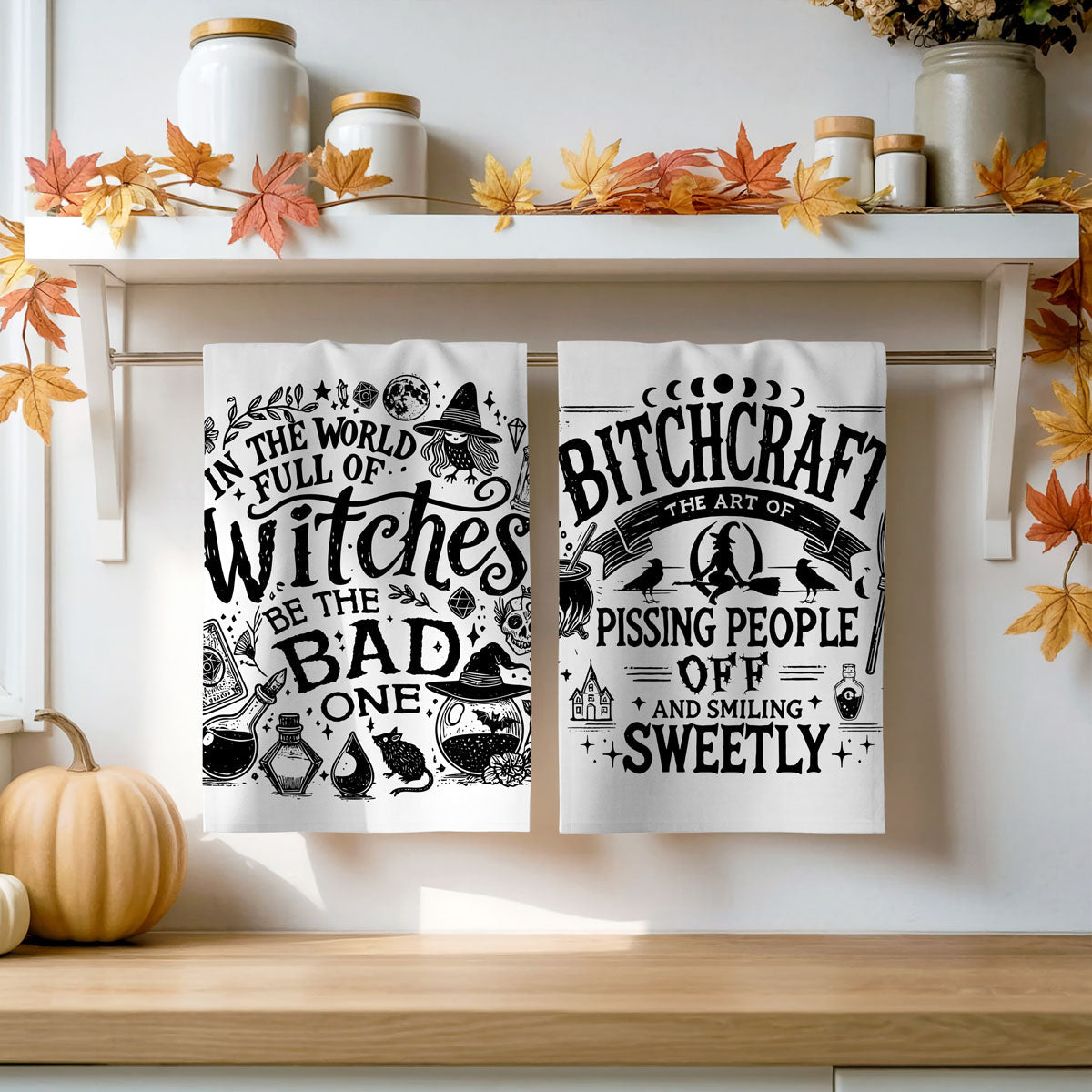 Bitchcraft Double-Sided Funny Witch Kitchen Towel