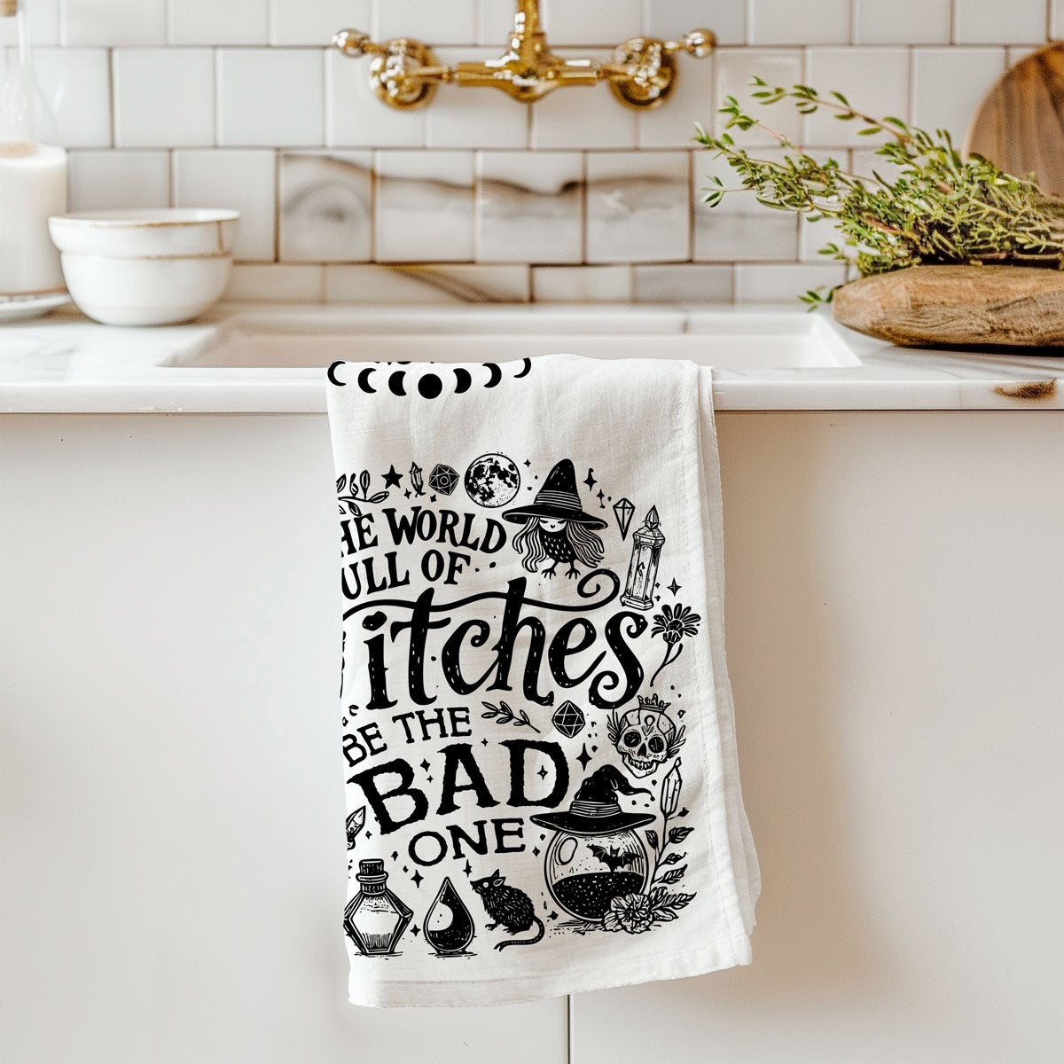 Bitchcraft Double-Sided Funny Witch Kitchen Towel