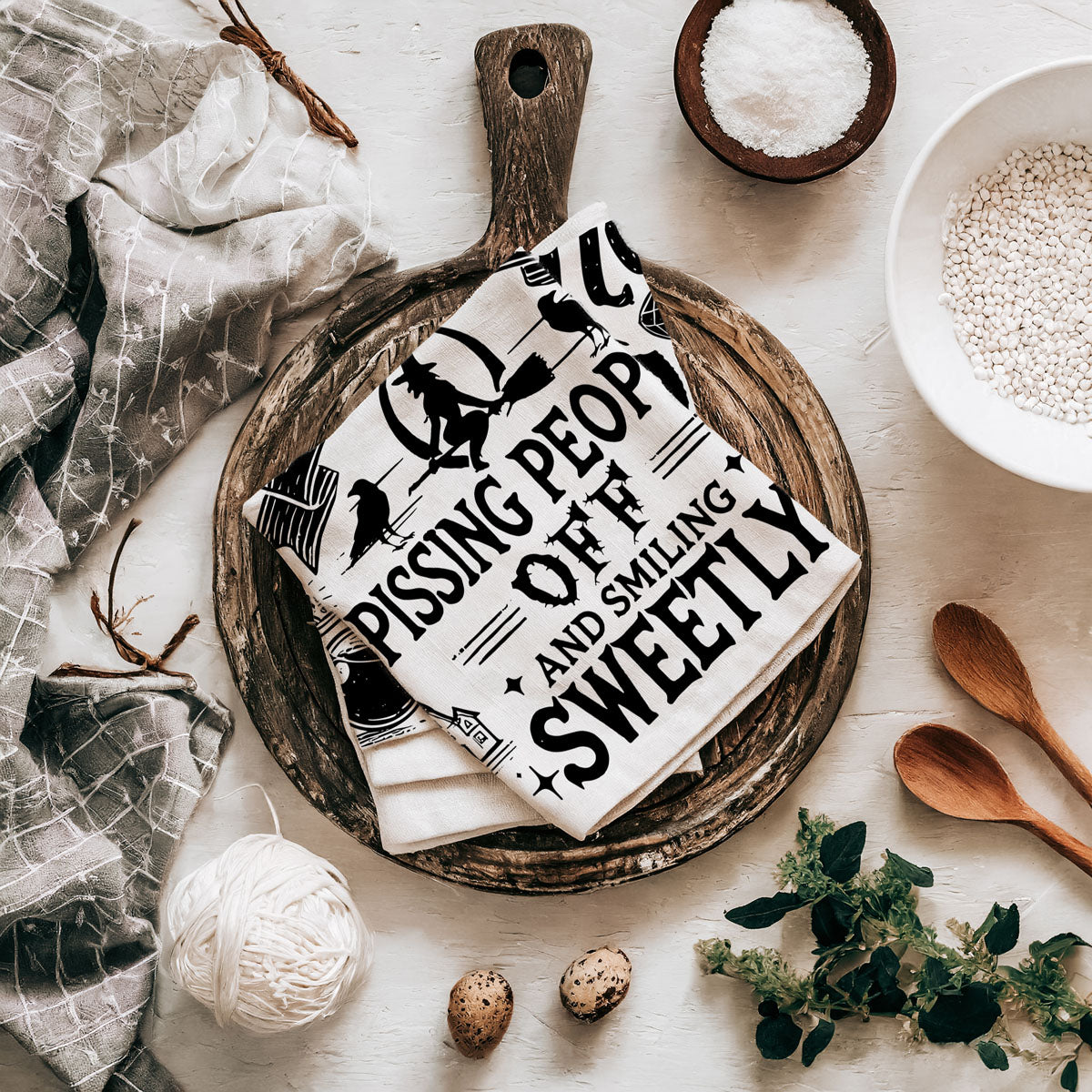 Bitchcraft Double-Sided Funny Witch Kitchen Towel